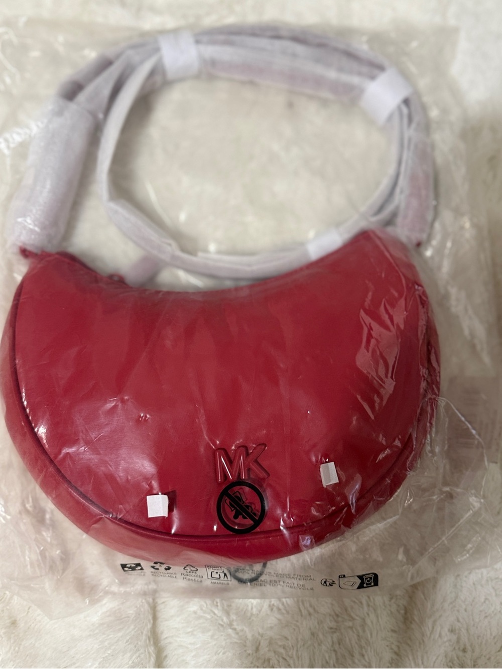 Michael Kors Red Crescent Crossbody Bag